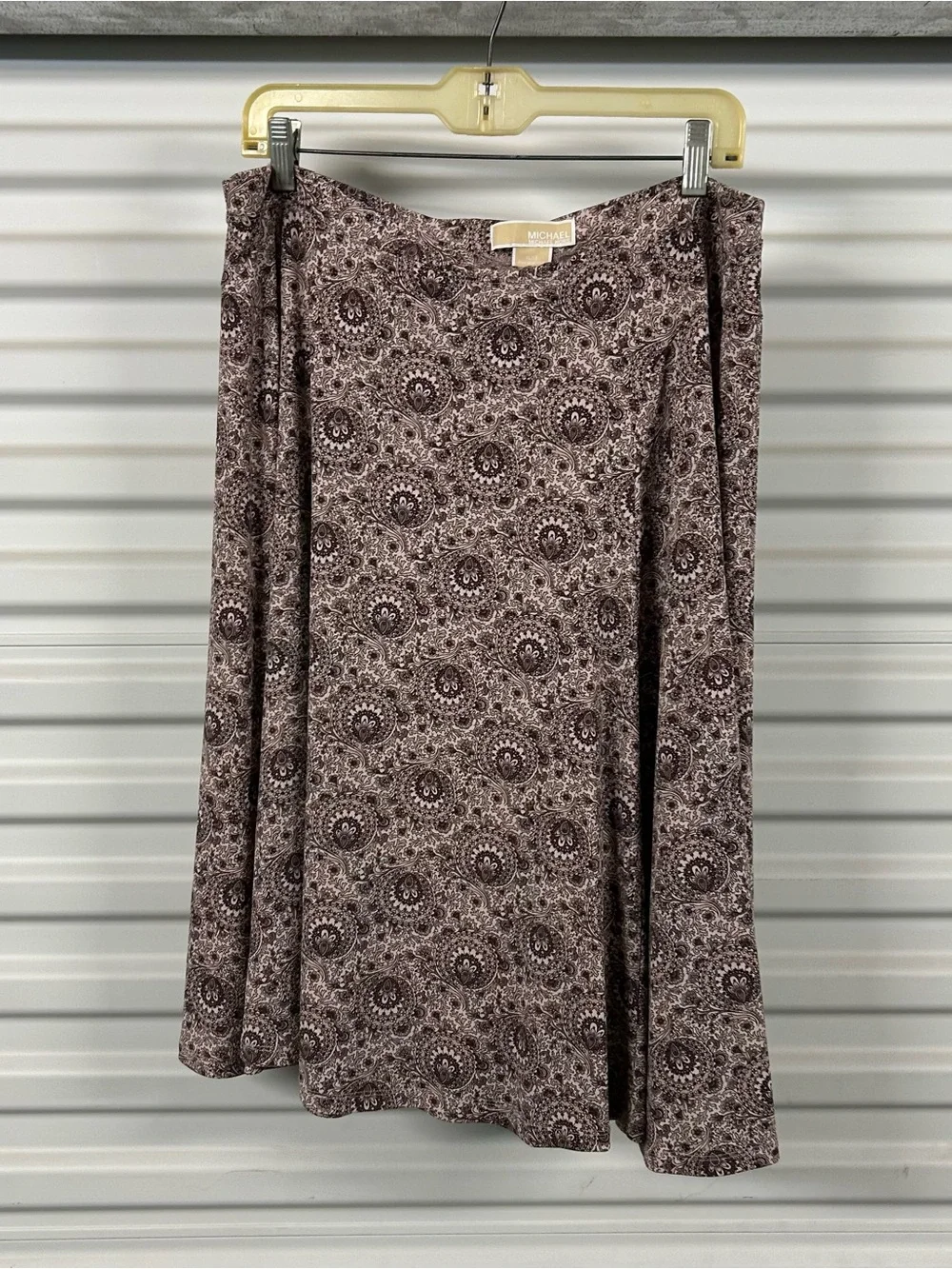 Michael Kors Brown Paisley A-Line Skirt